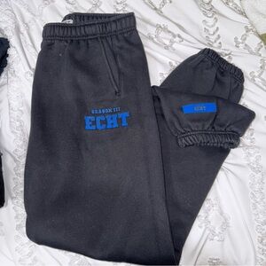 ECHT Black Joggers with Blue Logo